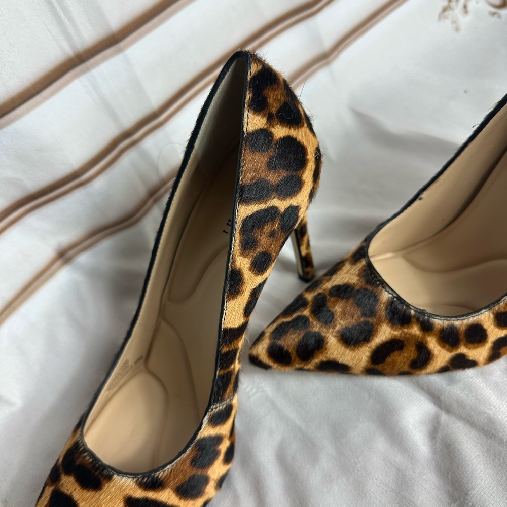 Gianni Bini Leopard Print Pointed Toe Pumps - Brown/Black - Picture 8 of 16